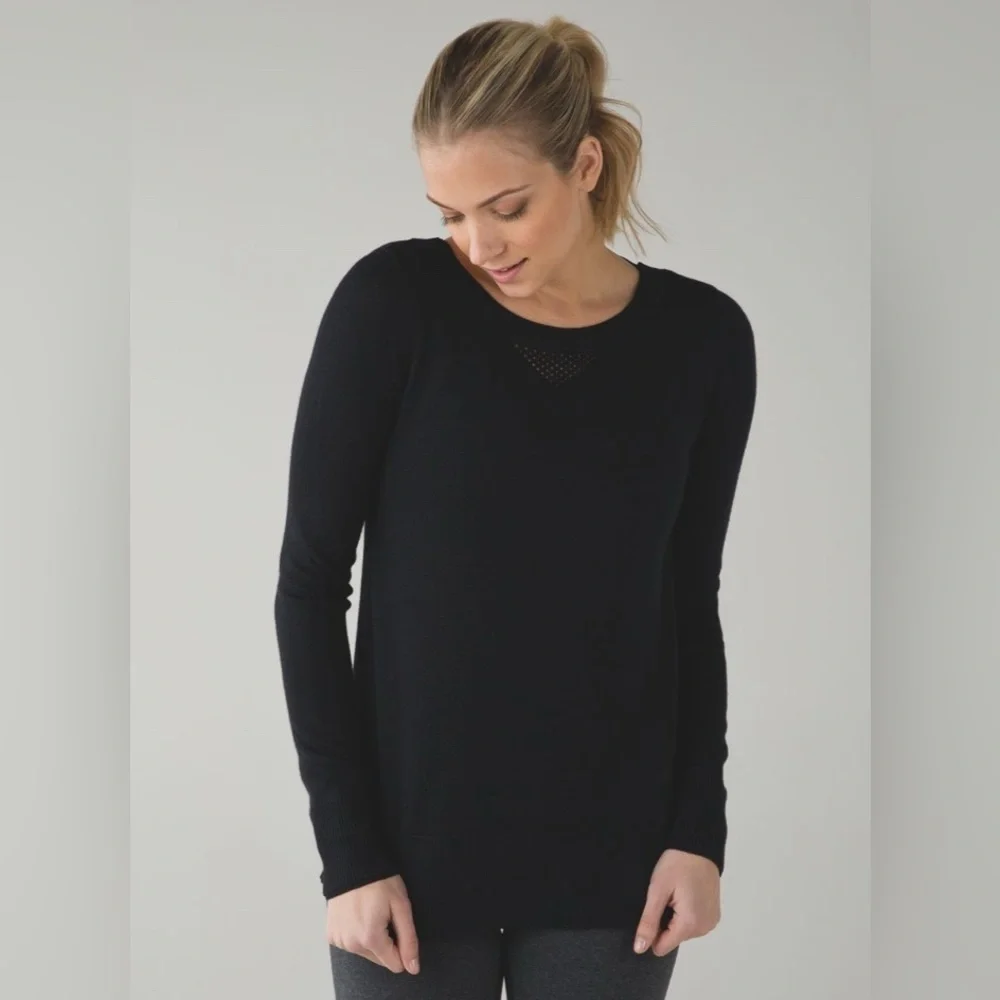 Lululemon Sunset Savasana Pullover II Knit Sweater Open Back